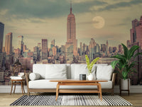 Empire State Building Skyline wall mural, iconic Manhattan view wallpaper.
