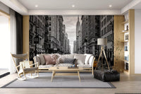 Hallway featuring Manhattan Golden Rush wall mural with yellow taxis