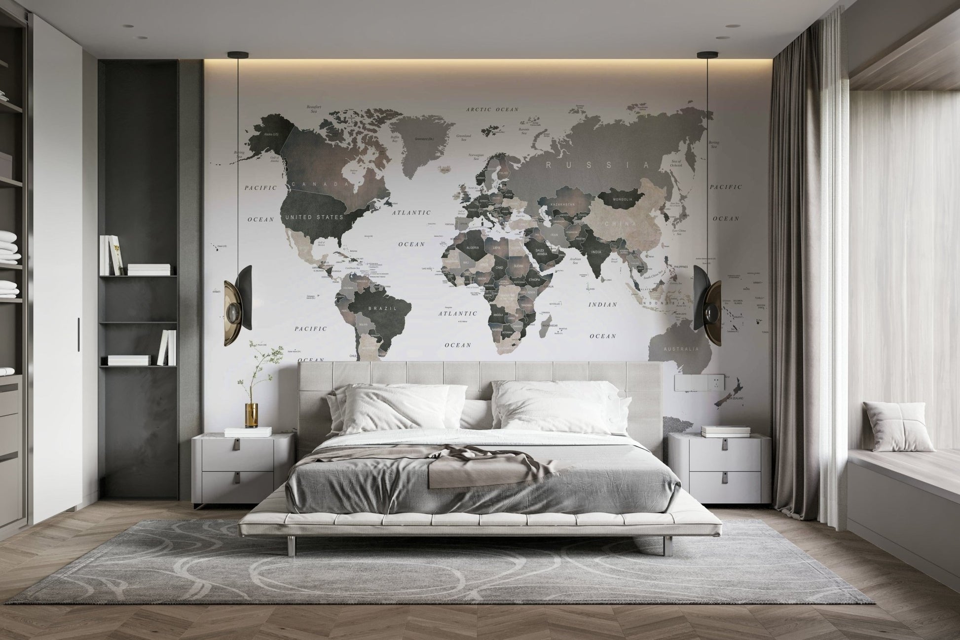 Global view muted color wallpaper

