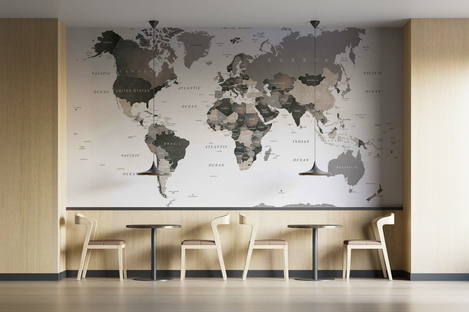Modern earth map wall mural print

