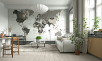 World map in neutral tone design

