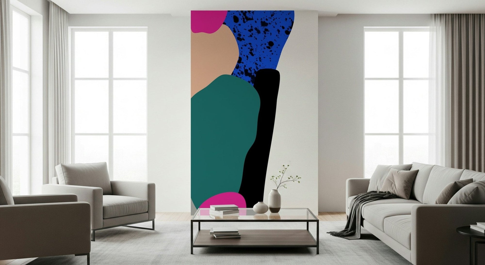Marathon Wall Mural of squishy biomorphic forms., GD6665