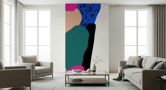 Marathon Wall Mural of squishy biomorphic forms.