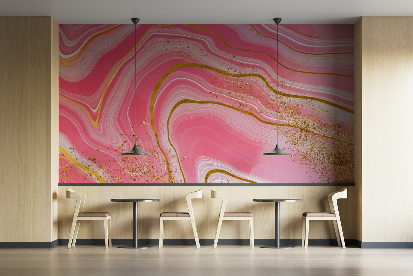 Marble Magic: Pink & Gold Wall Mural