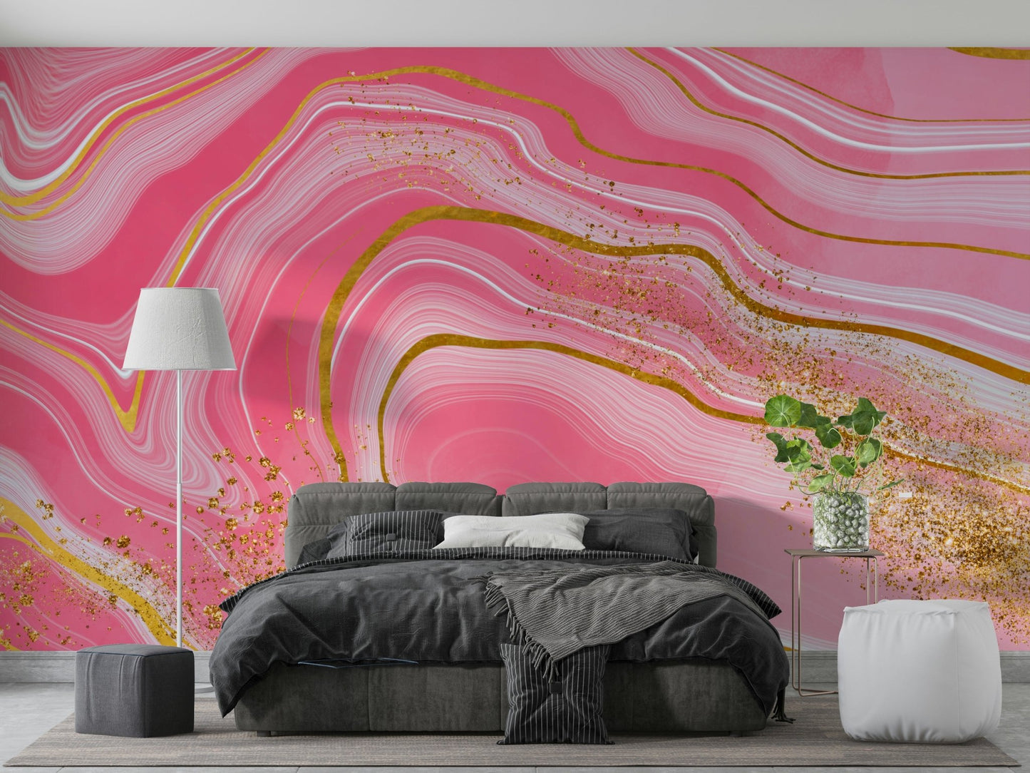 Marble Magic: Pink & Gold Wall Mural