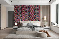 Colorful abstract wallpaper for walls using the Marble Swirl Groovy Retro Abstract Stripes Colorful Wallpaper.