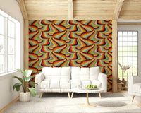 Swirling marble texture in the Marble Swirl Groovy Retro Abstract Stripes Colorful Wallpaper.