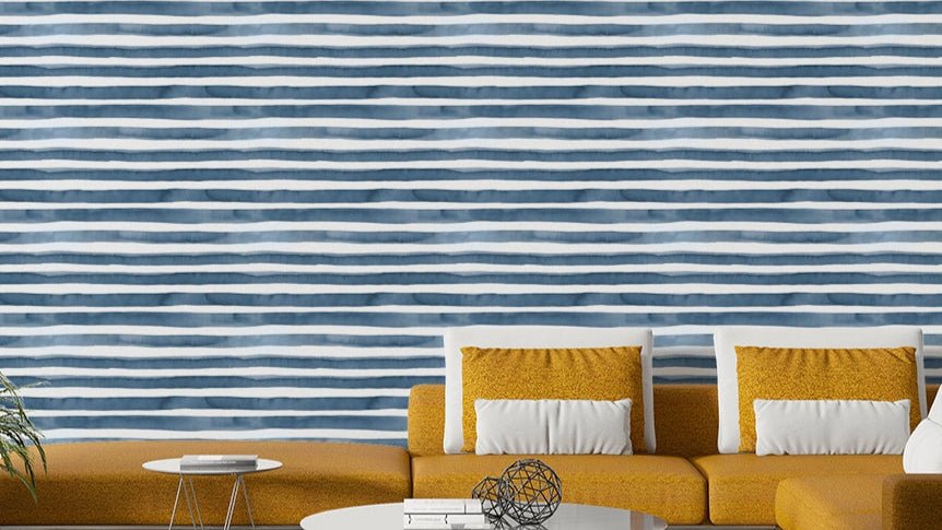Relaxed blue stripe wallpaper

