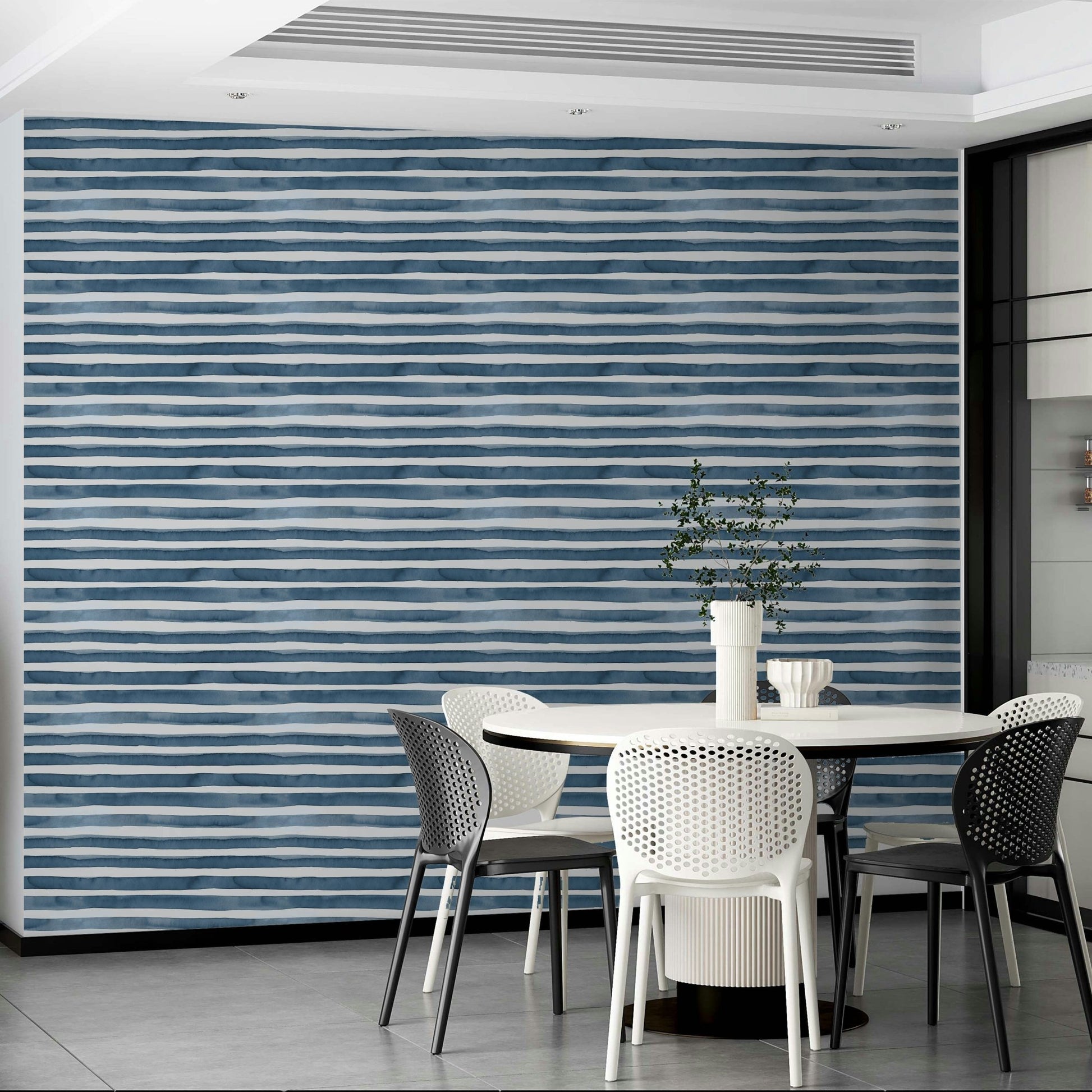 Coastal stripe mural wallpaper

