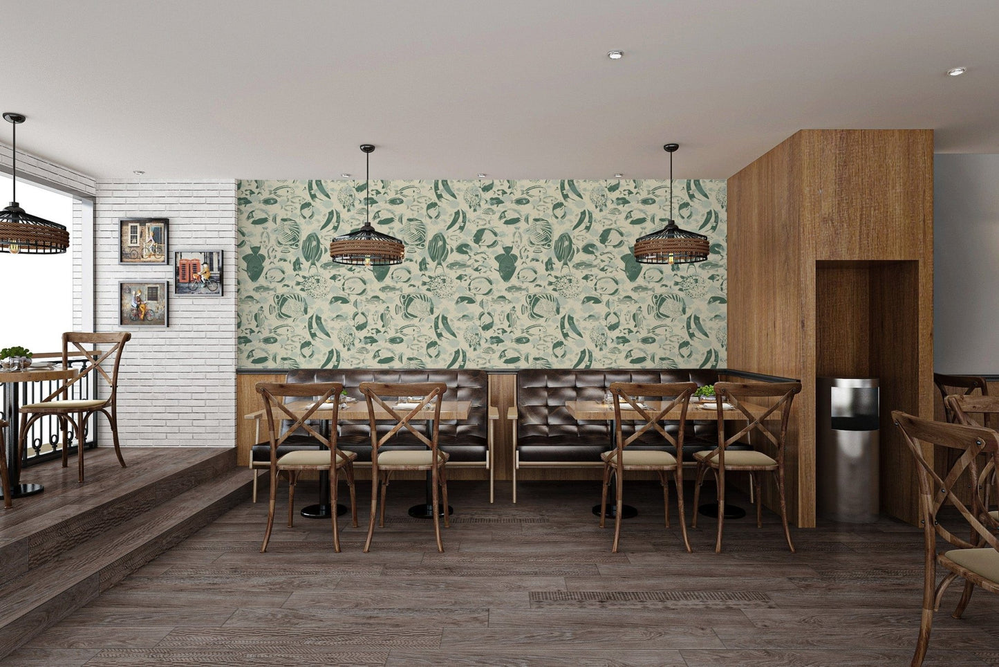 Dynamic Marine Mosaic Wall Mural Design, AN47