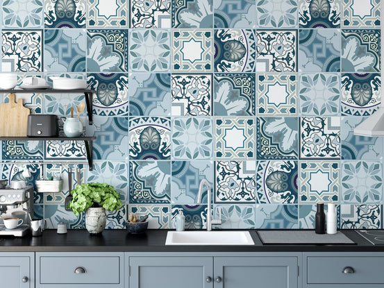Blue Tile and Mosaic Pattern Mural
A558