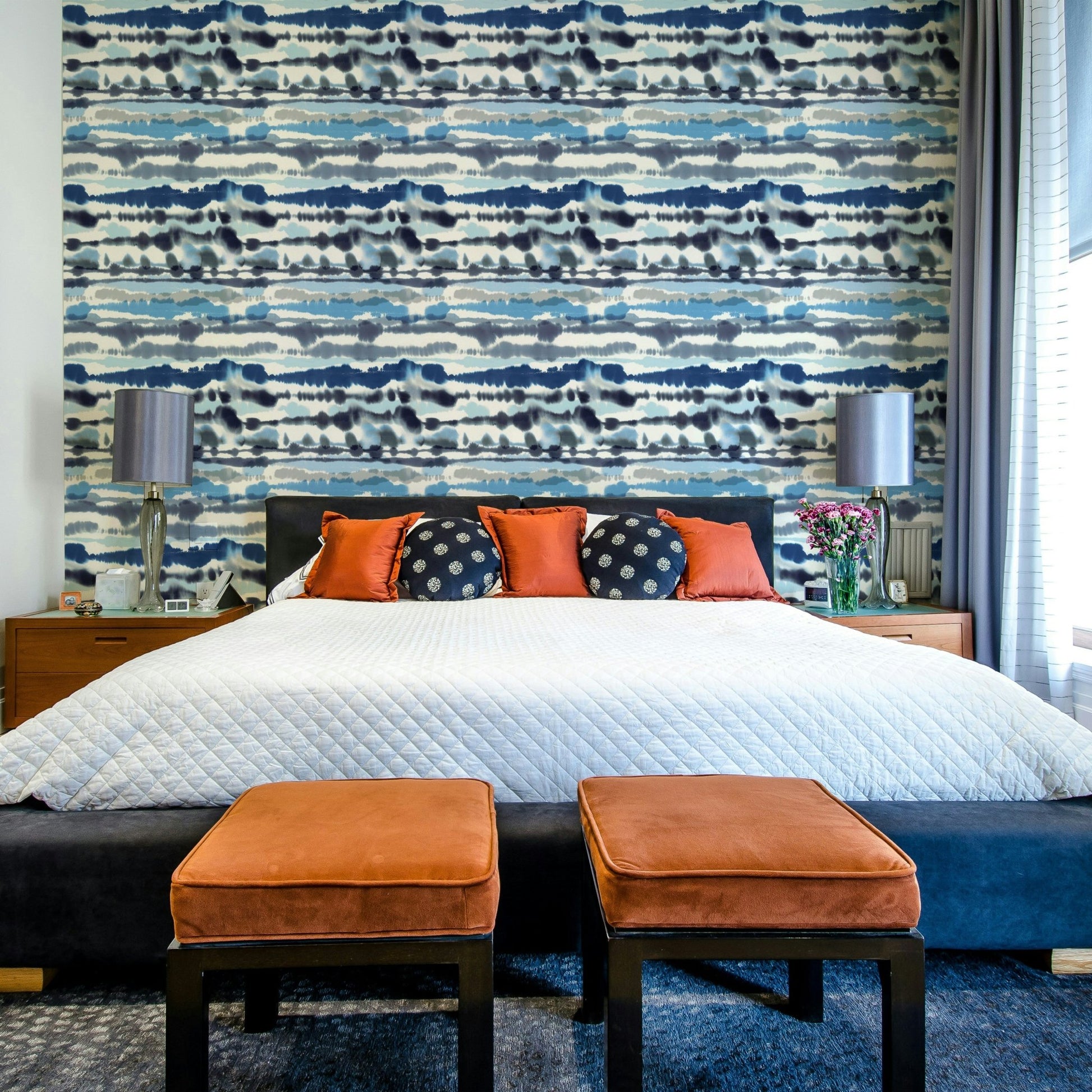 Coastal wave wall wallpaper

