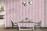 Classic maroon and white striped wallpaper

