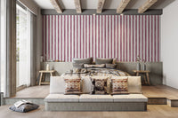 Rich maroon and white stripe wallpaper
