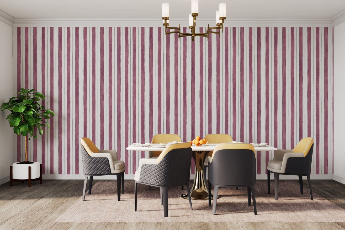 Vertical maroon striped wallpaper pattern
