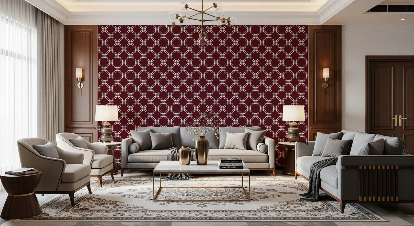 Maroon Lattice Wallpaper⁠