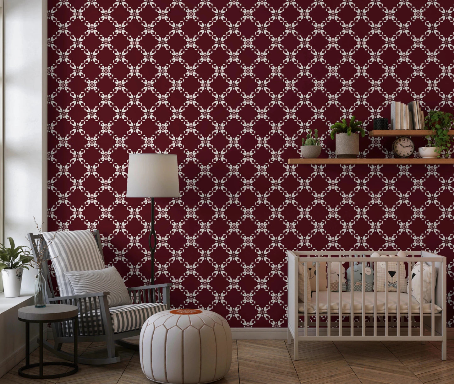 Maroon Lattice Wallpaper⁠