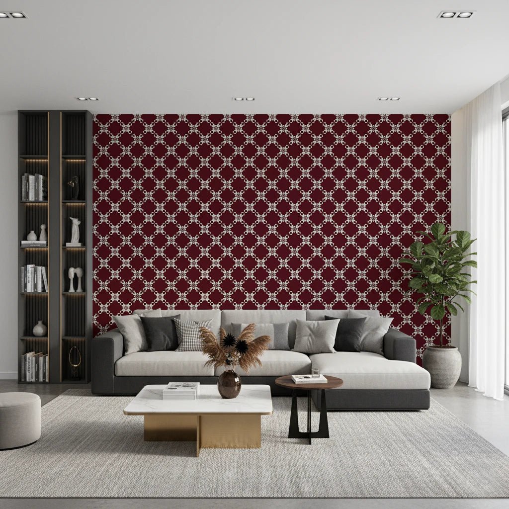 Maroon Lattice Wallpaper⁠