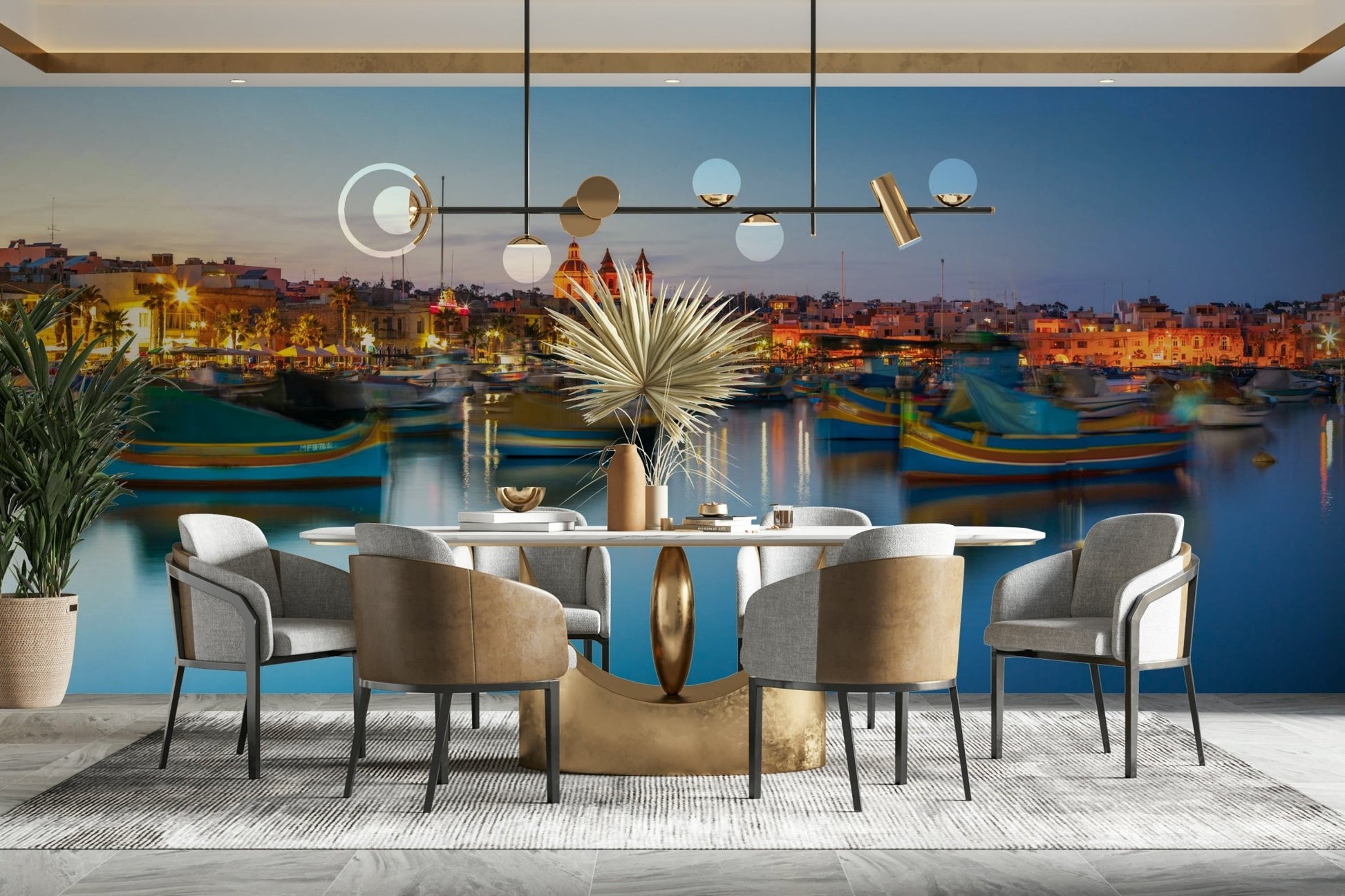 The image captures a classic view of Marsaxlokk.

