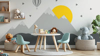 Elegant Dark Mountain with Stars in Sky Wallpaper Mural mountain-31
