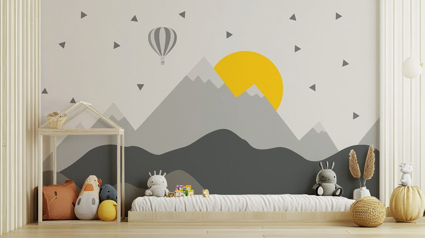 Dark Mountain with Stars in Sky Wallpaper Mural design mountain-31
