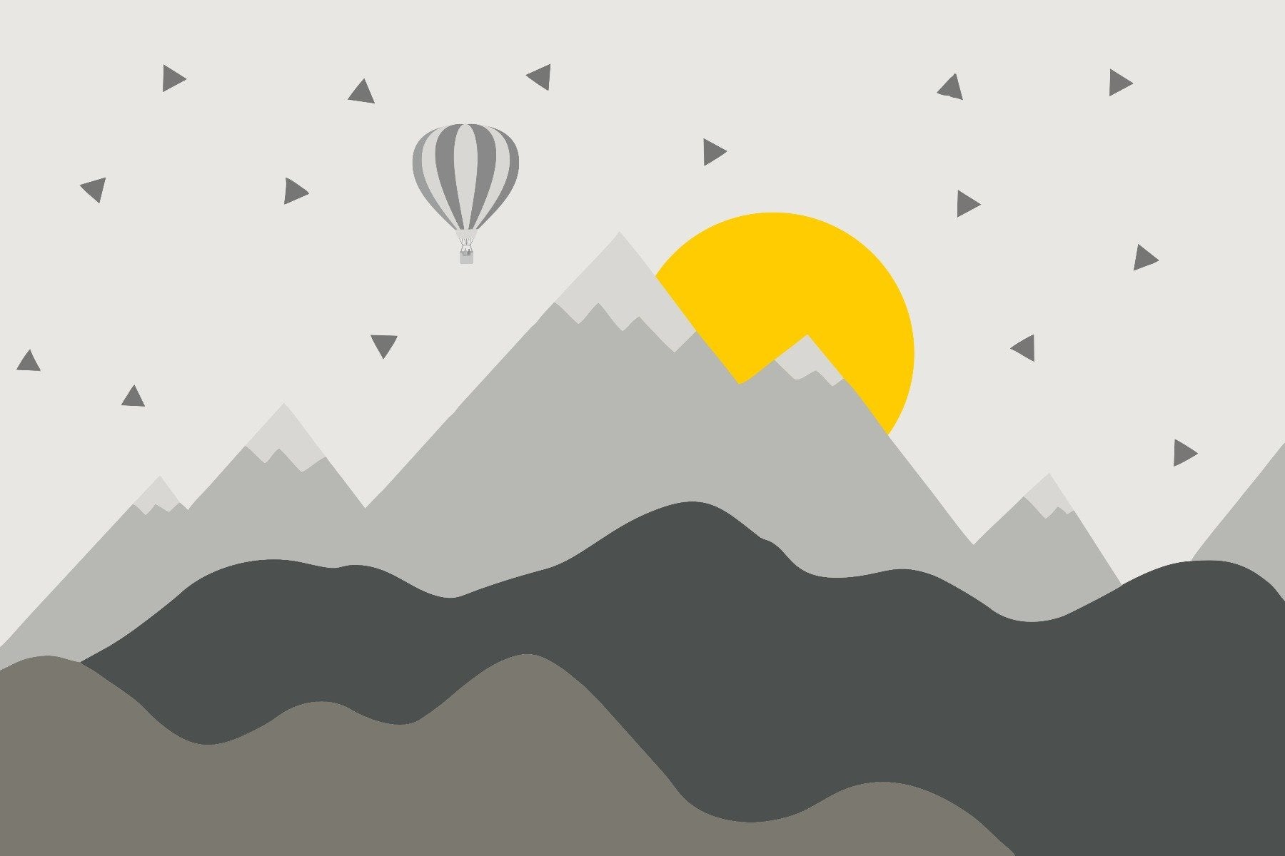 Marvelous Dark Mountain Wallpaper Mural