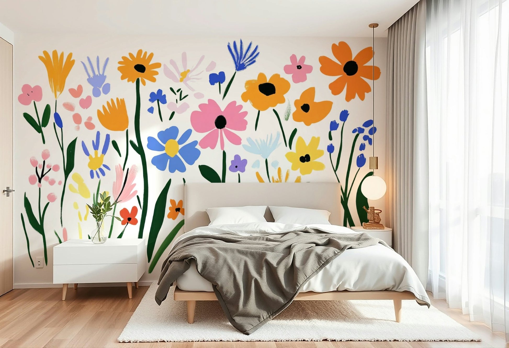 Creative interior with Matisse-style garden wall art, GD2135