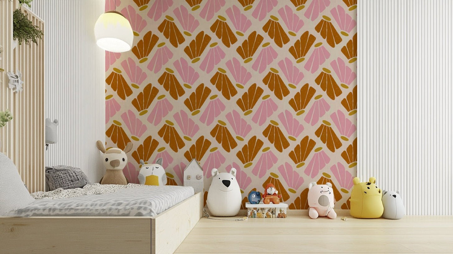 Floral art wallpaper inspired by Matisse style

