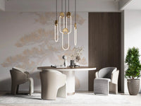Breakfast nook backed by the soft cream Japanese pine wall mural
GD9496