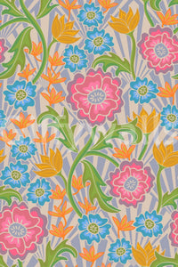 Artistic Maybelle Floral Deco peel and stick wallpaper vivid botanical pattern.