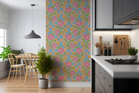 Art Deco Maybelle Floral Deco wallpaper for walls stylized bloom vine pattern.
