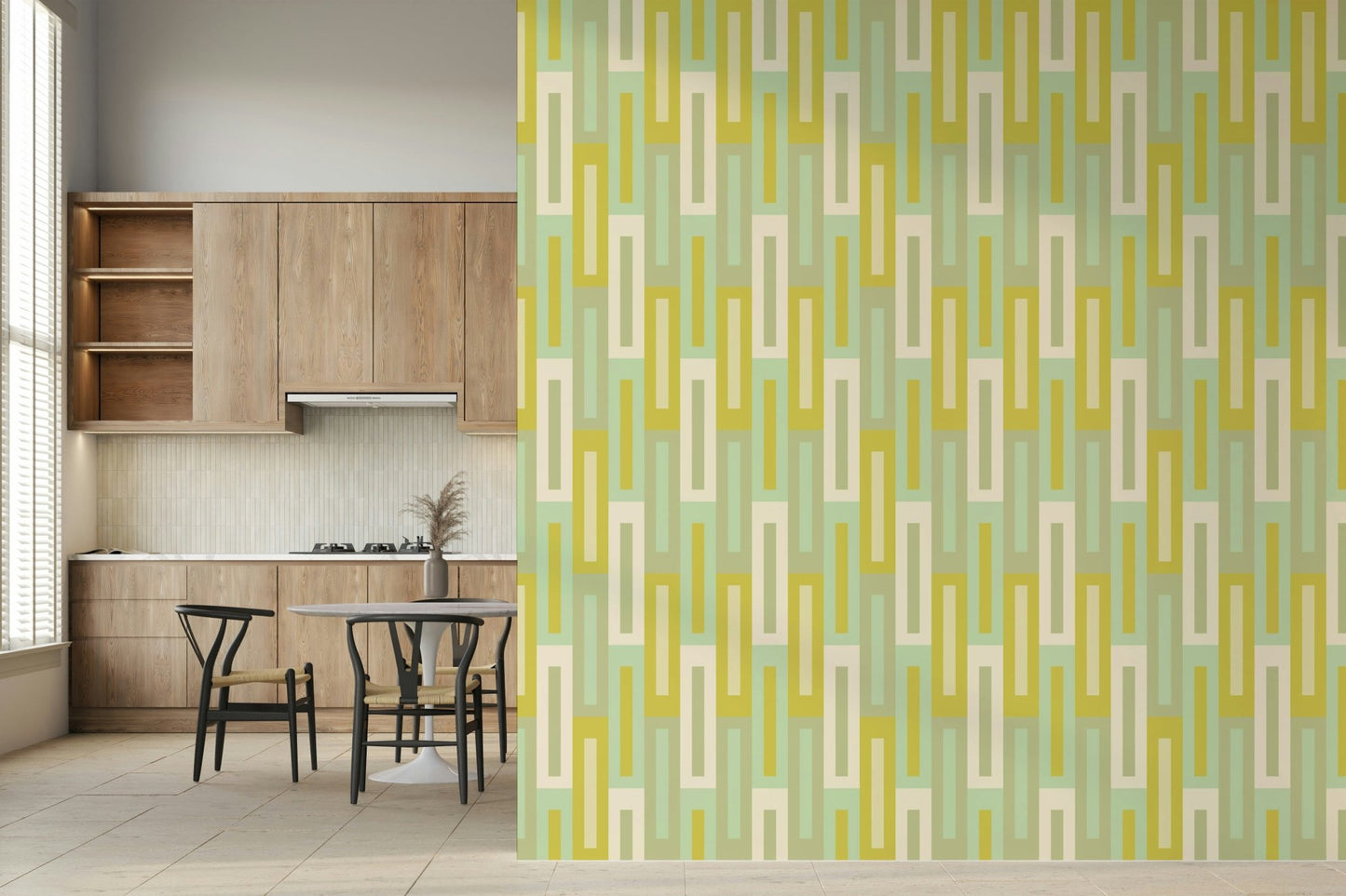 A contemplative gentle design wallpaper mural for a feature wall.