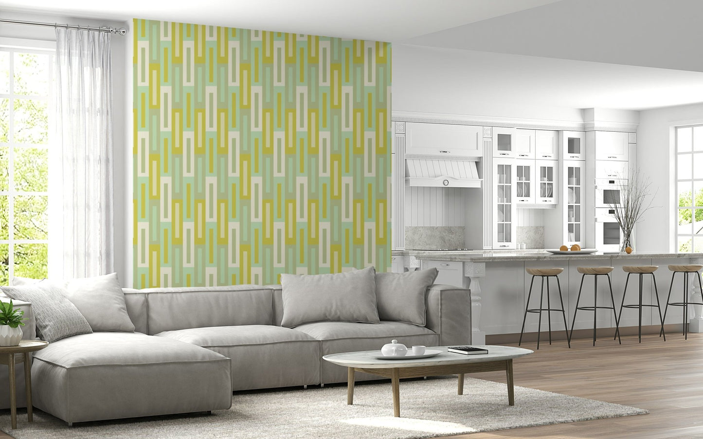 An artistic nature inspired mural for home decor.