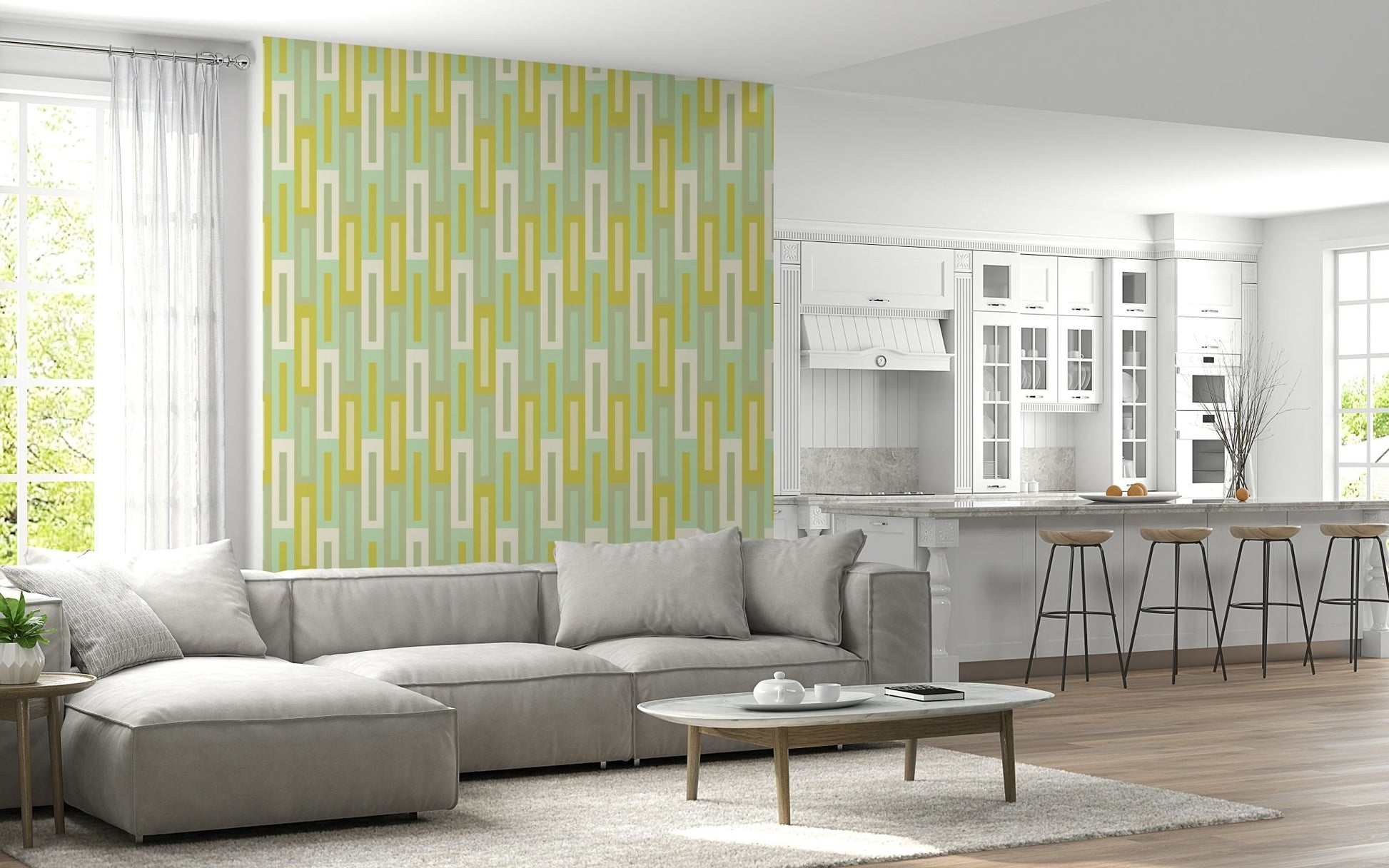 An artistic nature inspired mural for home decor.