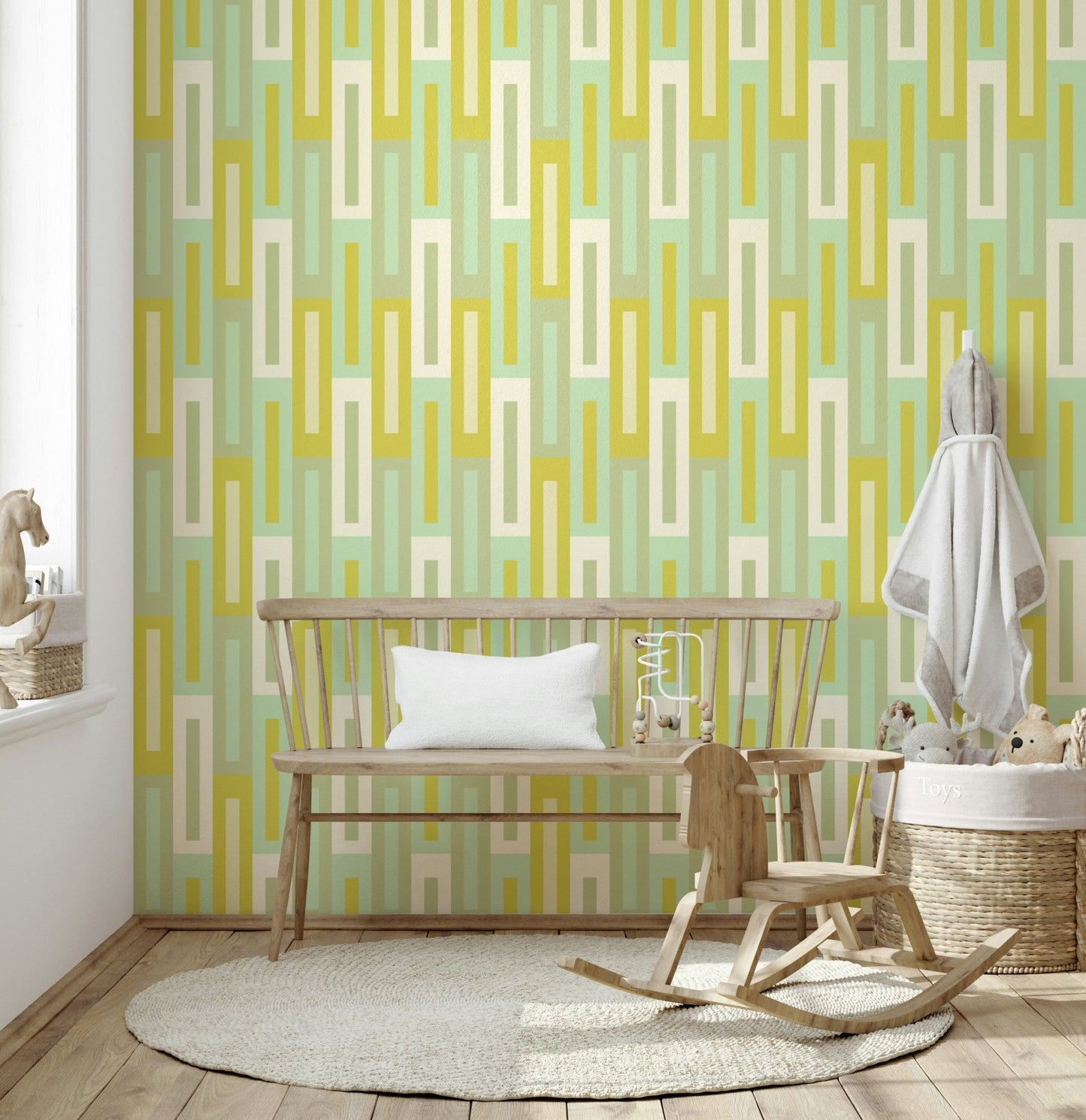 An artistic soft focus landscape mural on scenic wallpaper.