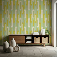 A serene subtle leaf pattern wall mural for your decor.