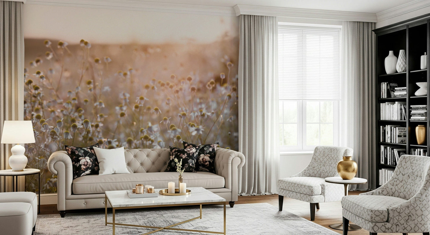 Meadow Bloom Sunset Wall Mural