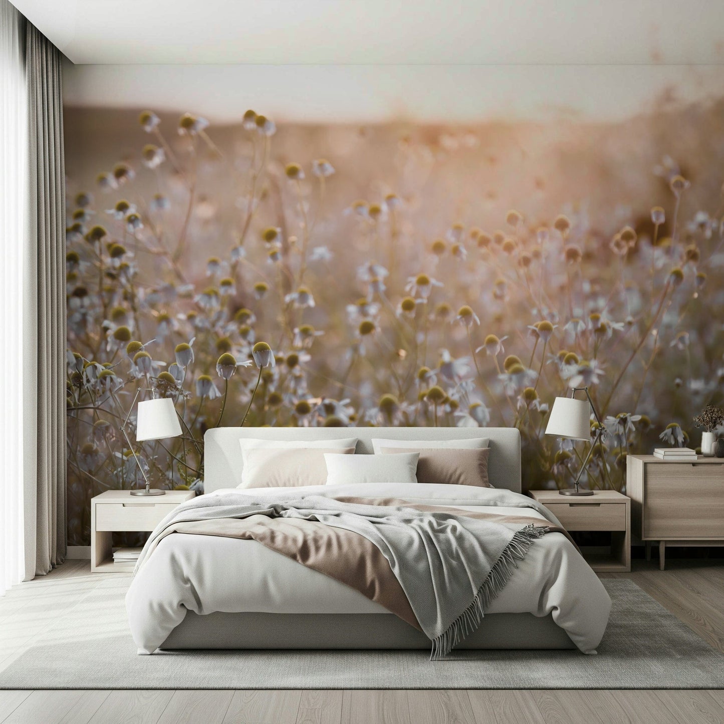 Meadow Bloom Sunset Wall Mural