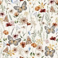 Premium fabric wallpaper Meadow Butterflies pattern