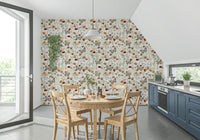 Custom wallpaper mural Meadow Butterflies watercolor
