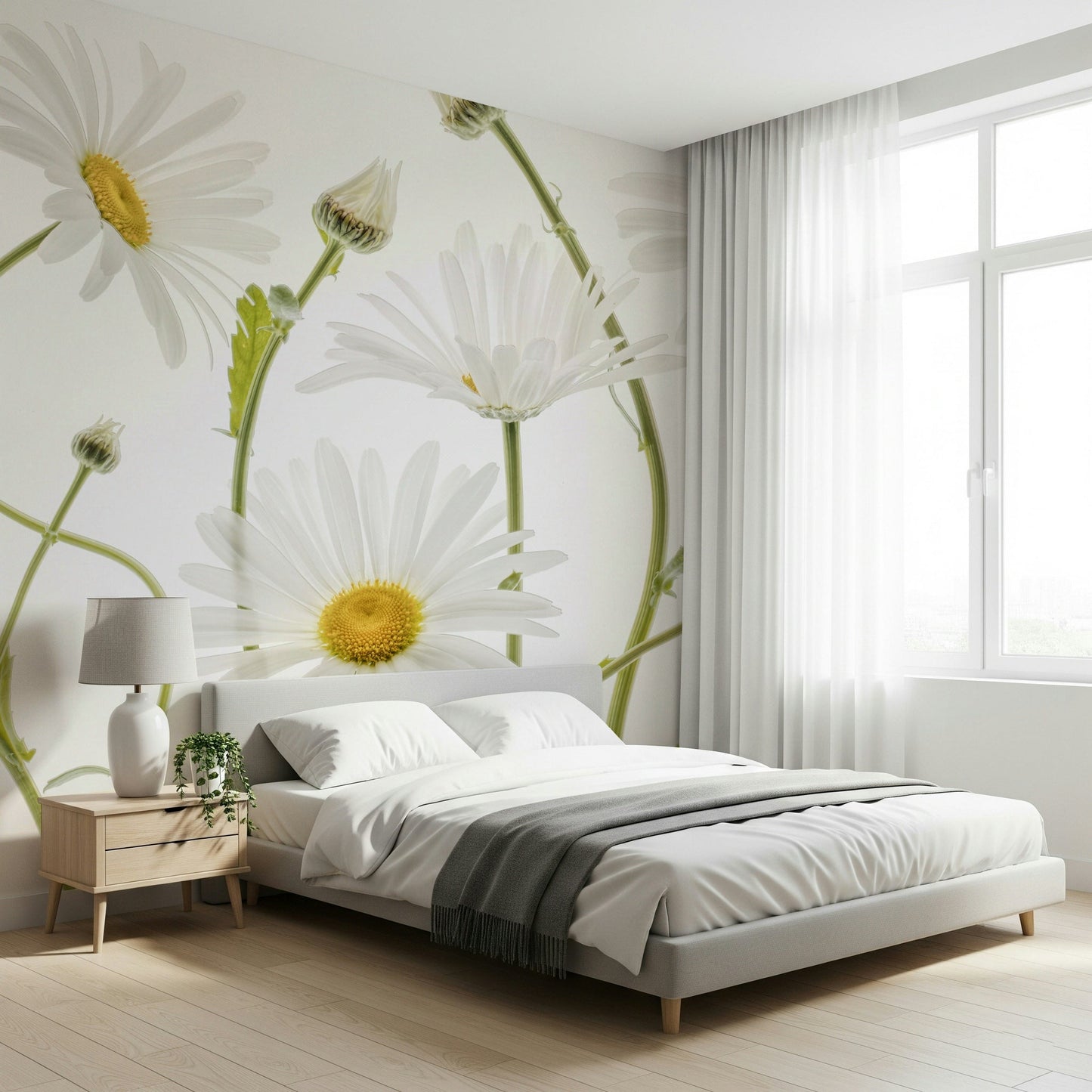 A classic soft floral wallpaper for walls.