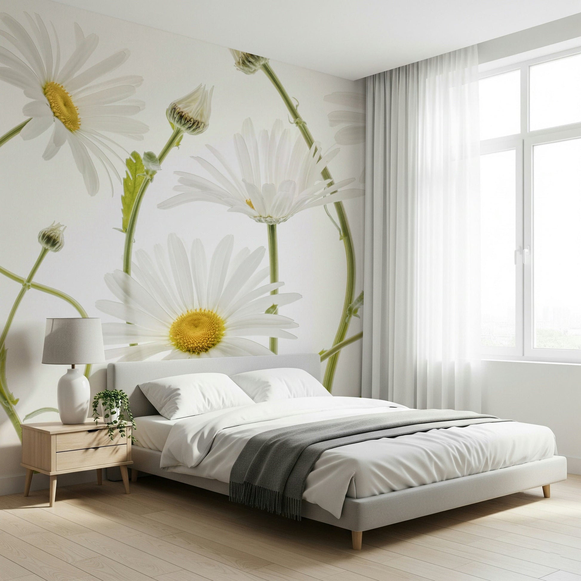 A classic soft floral wallpaper for walls.