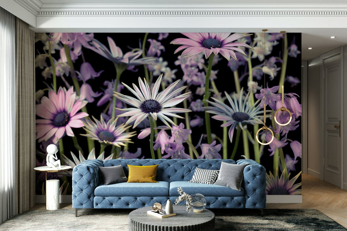 Beautifully detailed flowers adding color and life to your room
