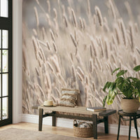 Botanical mural featuring meadow textures


