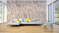 Gentle grass mural for calm interiors

