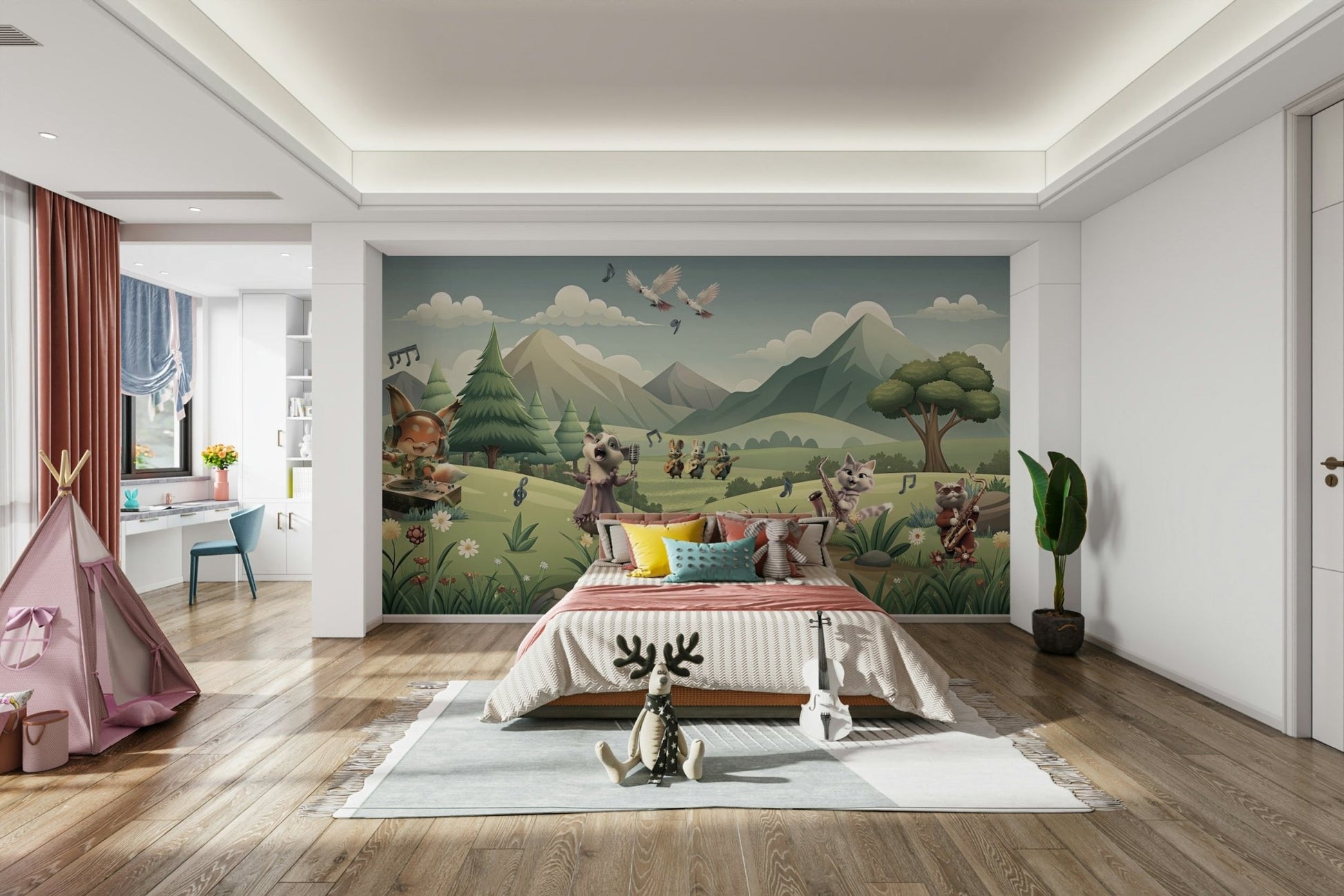 Mural wallpaper capturing a peaceful atmosphere

