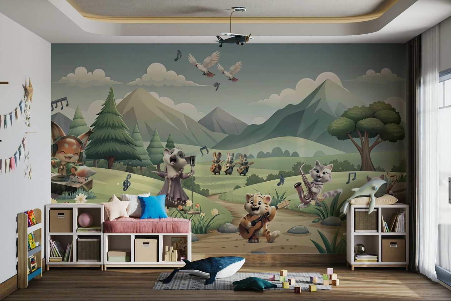 Wallpaper for walls with a musical landscape

