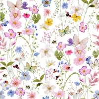 Naturalistic wildflower design bright ambiance Meadow Whispers wallpaper.