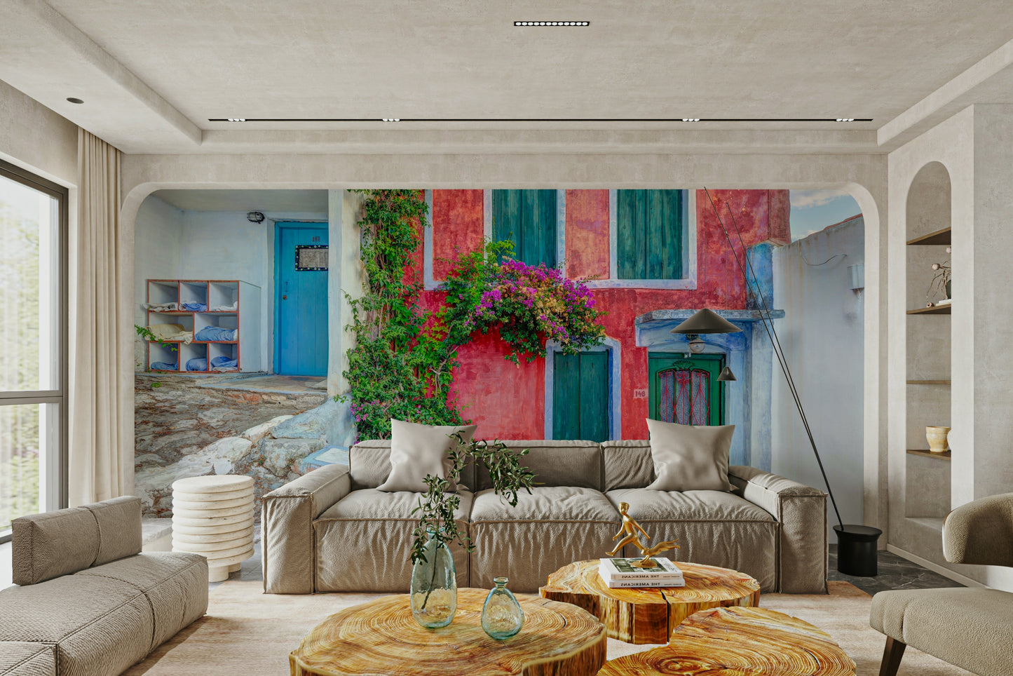 A contemplative charming seaside wallpaper mural for a feature wall.

