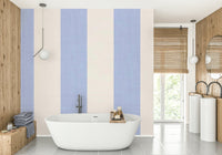 Periwinkle and ivory striped wallpaper for walls

